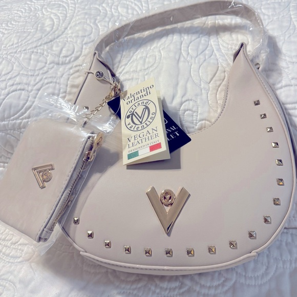 Valentino Orlandi Handbags - Valentino Orlandi Cream Studded Shoulder Bag with wallet